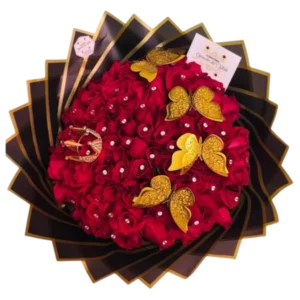 Bouquet Pasión de Mariposas con Rosas Rojas