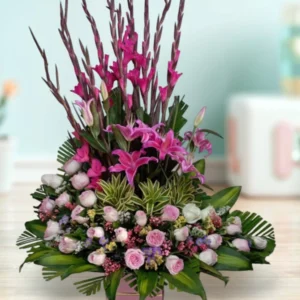 Sueño Lila – Arreglo de Flores Lilas y Rosas Rosadas